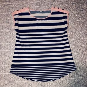 Navy blue striped pink blouse SALE